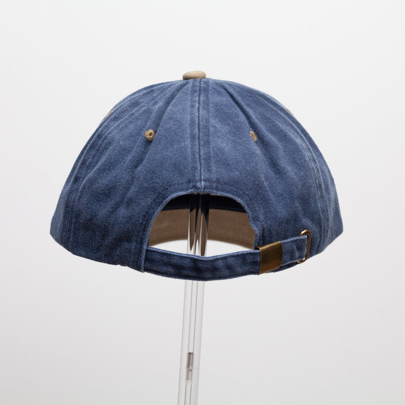 Dad Cap – 2tone / Navy & Beige / Beige Embroidery, back view