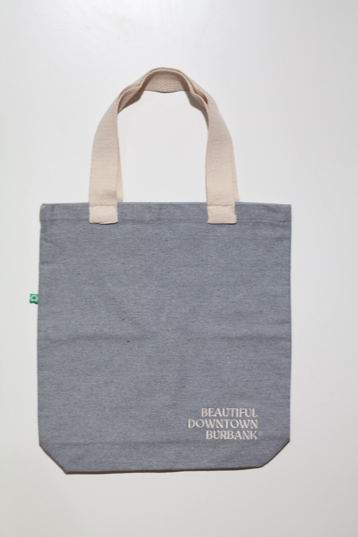 Recycled Canvas Gusset Tote, Ash with white logo