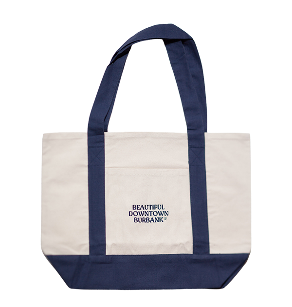Beautiful Downtown Burbank® Navy Canvas Shopping Tote
